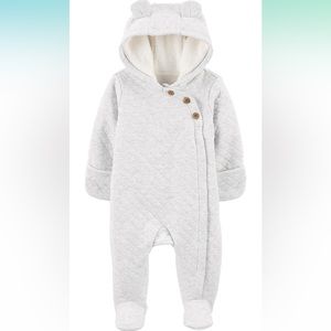 Carter's Baby Girls' Newborn Hooded Quilted Pram Sleep & Play